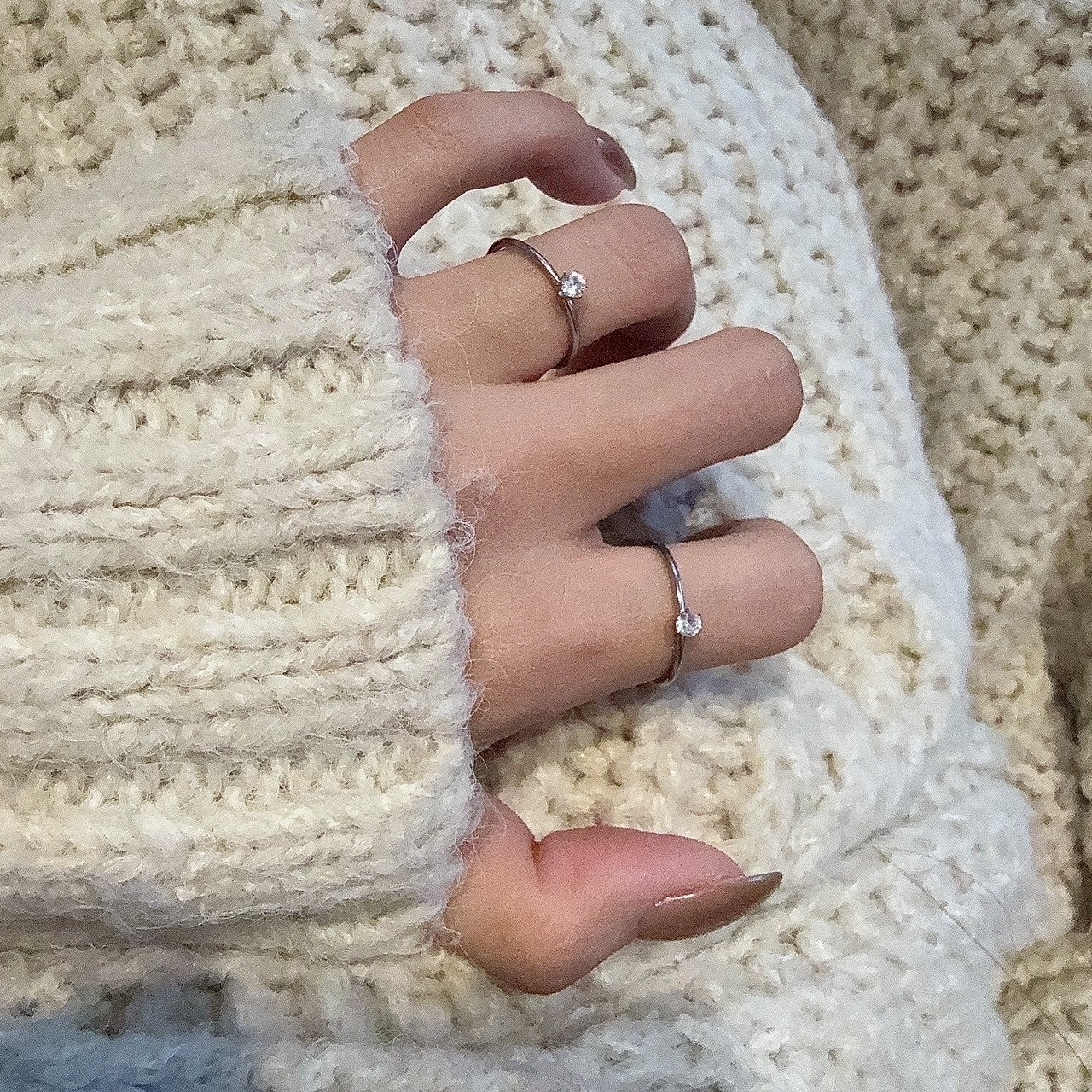 Gy”Aura純銀小單鑽戒