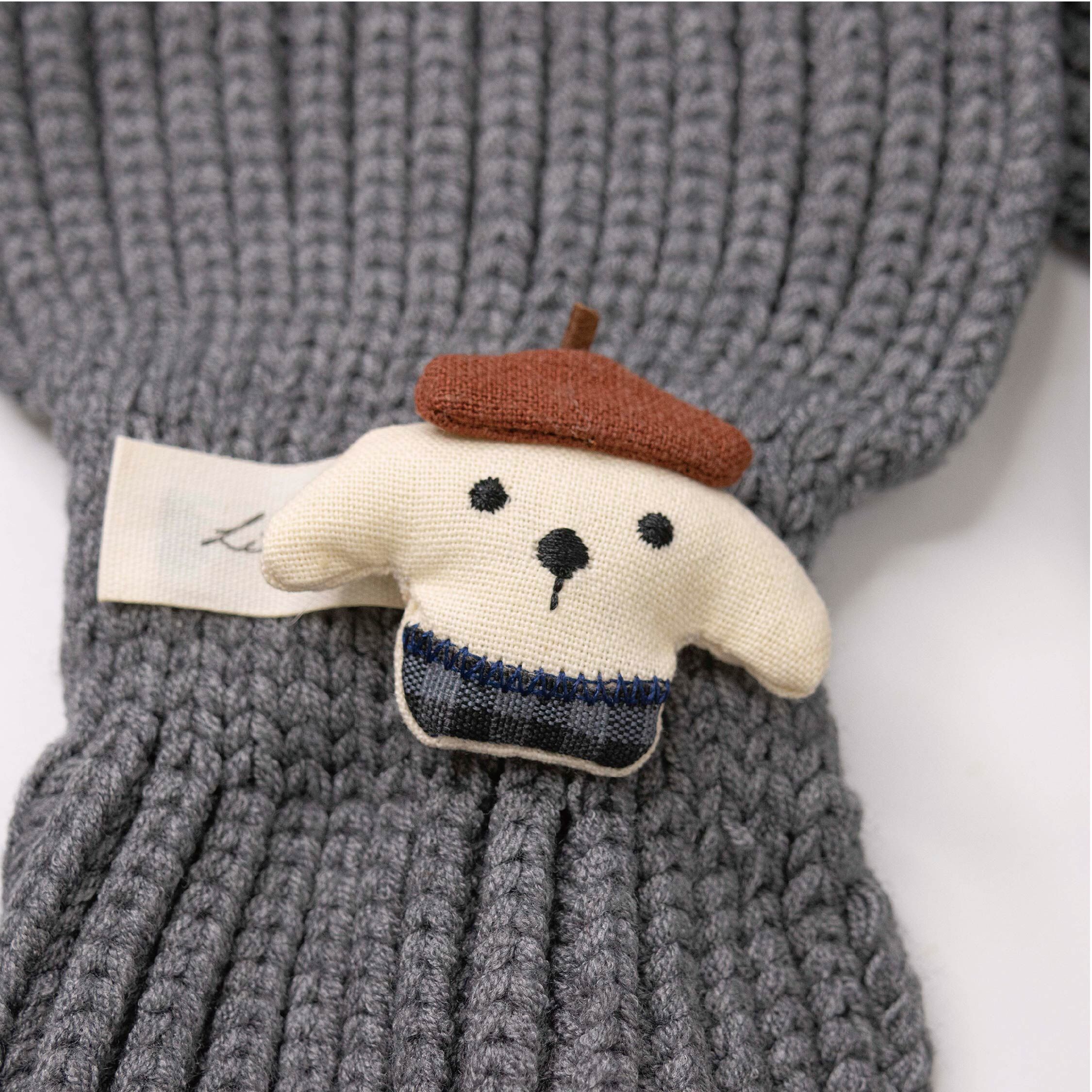 【JA3035】畫家狗狗與菇菇針織圍巾*二色