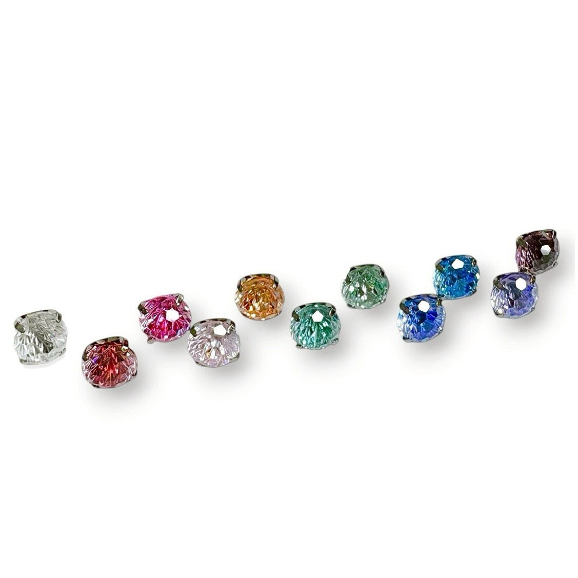 鈦合金埋釘-四爪多面圓鋯 6mm  11色(單支價)