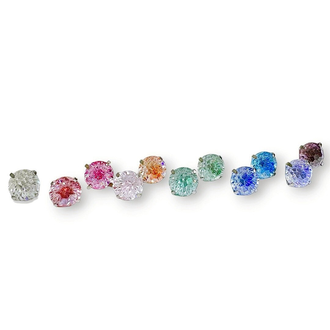 鈦合金埋釘-四爪多面圓鋯 6mm  11色(單支價)