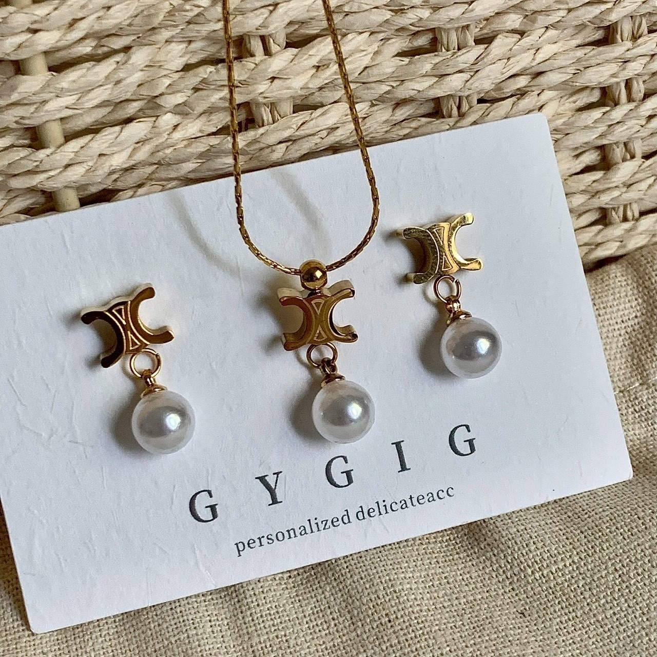 經典凱旋門珍珠墜項鍊/耳墜系列