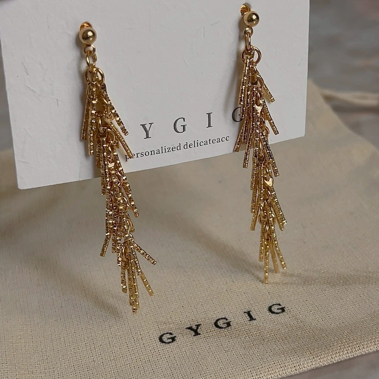 Gy”feminine低奢流蘇粼粼細閃長墜