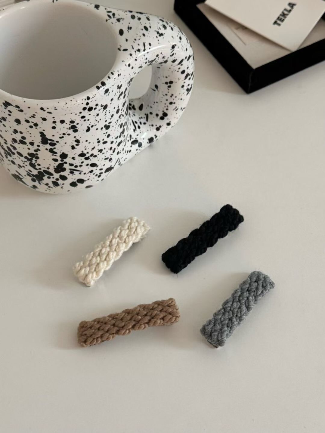 可愛編織麻花感方形髮夾瀏海夾 / 4色