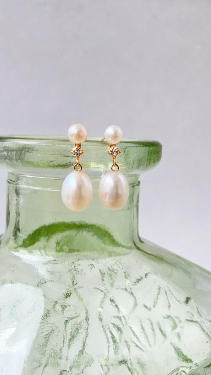 千穗｜托帕珍珠耳環