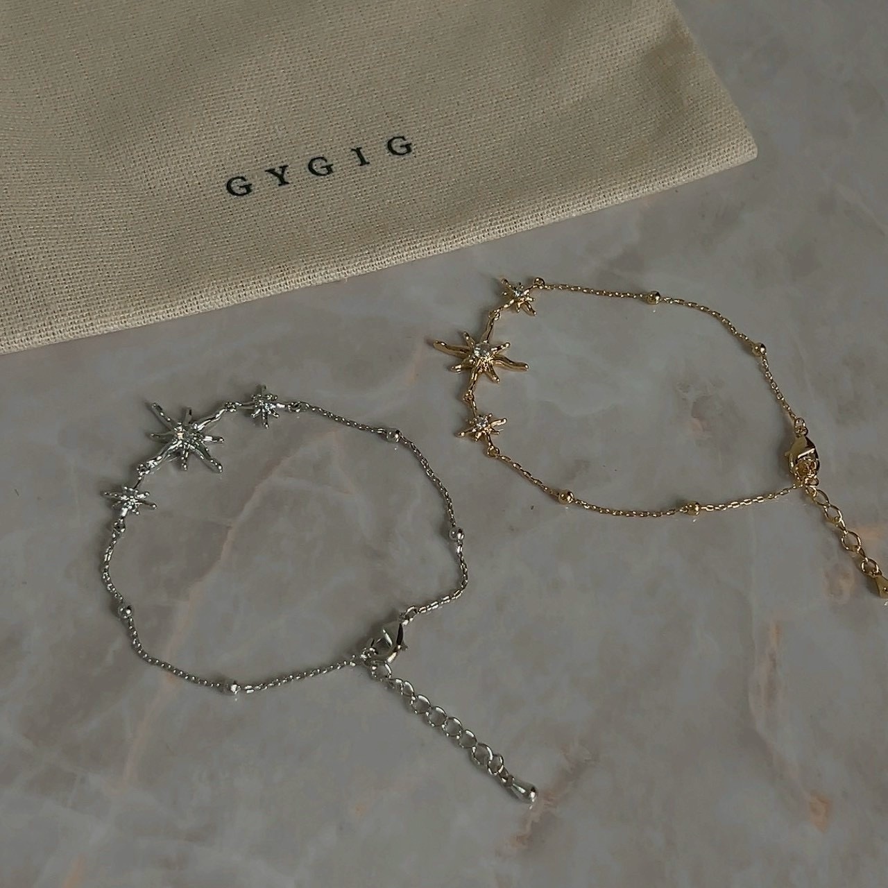 Gy”shine 八芒星閃鑽太陽神細手鍊
