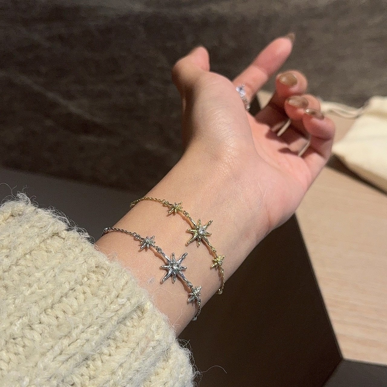 Gy”shine 八芒星閃鑽太陽神細手鍊
