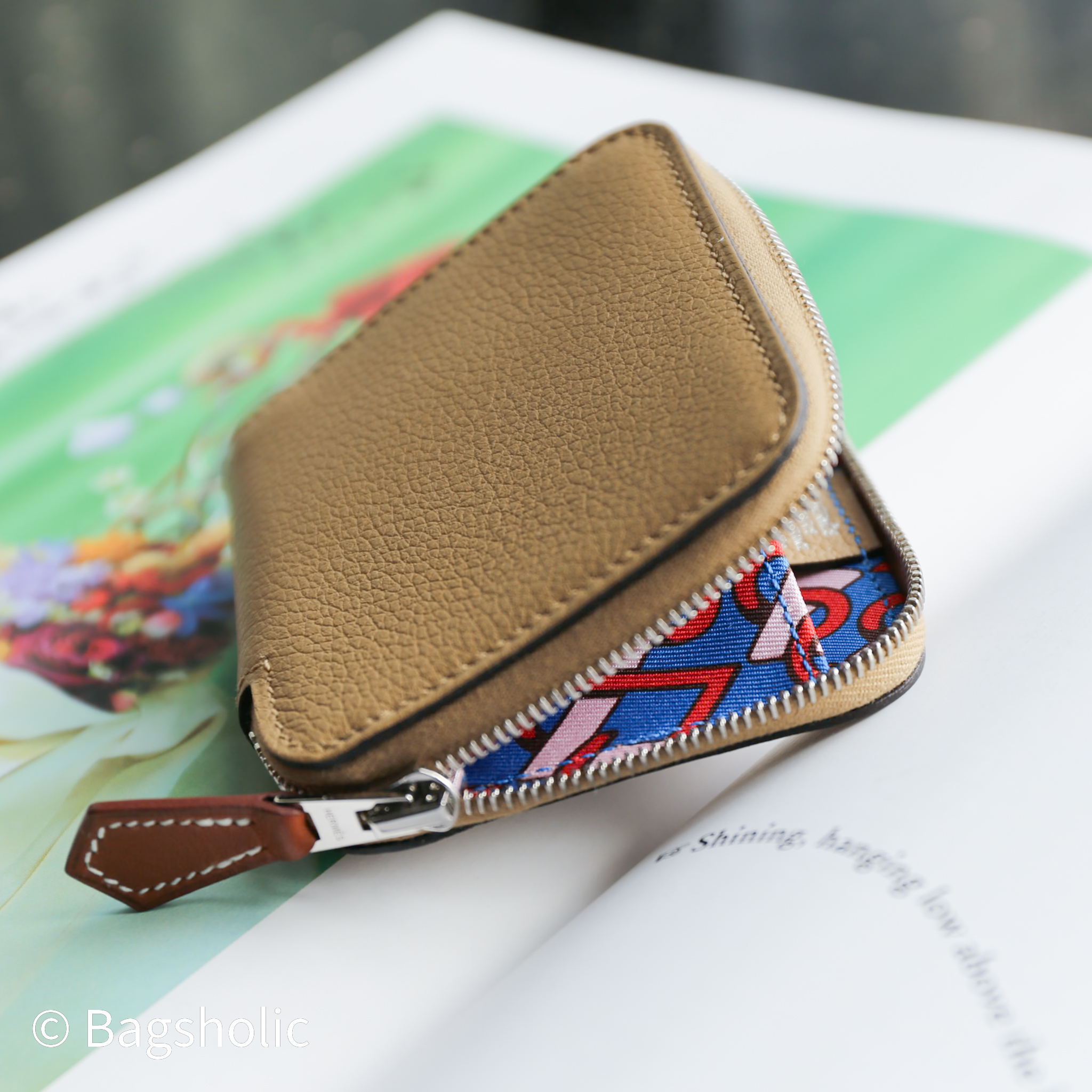 Hermes Silk'In change purse (Poussiere Color Evercolor Leather)