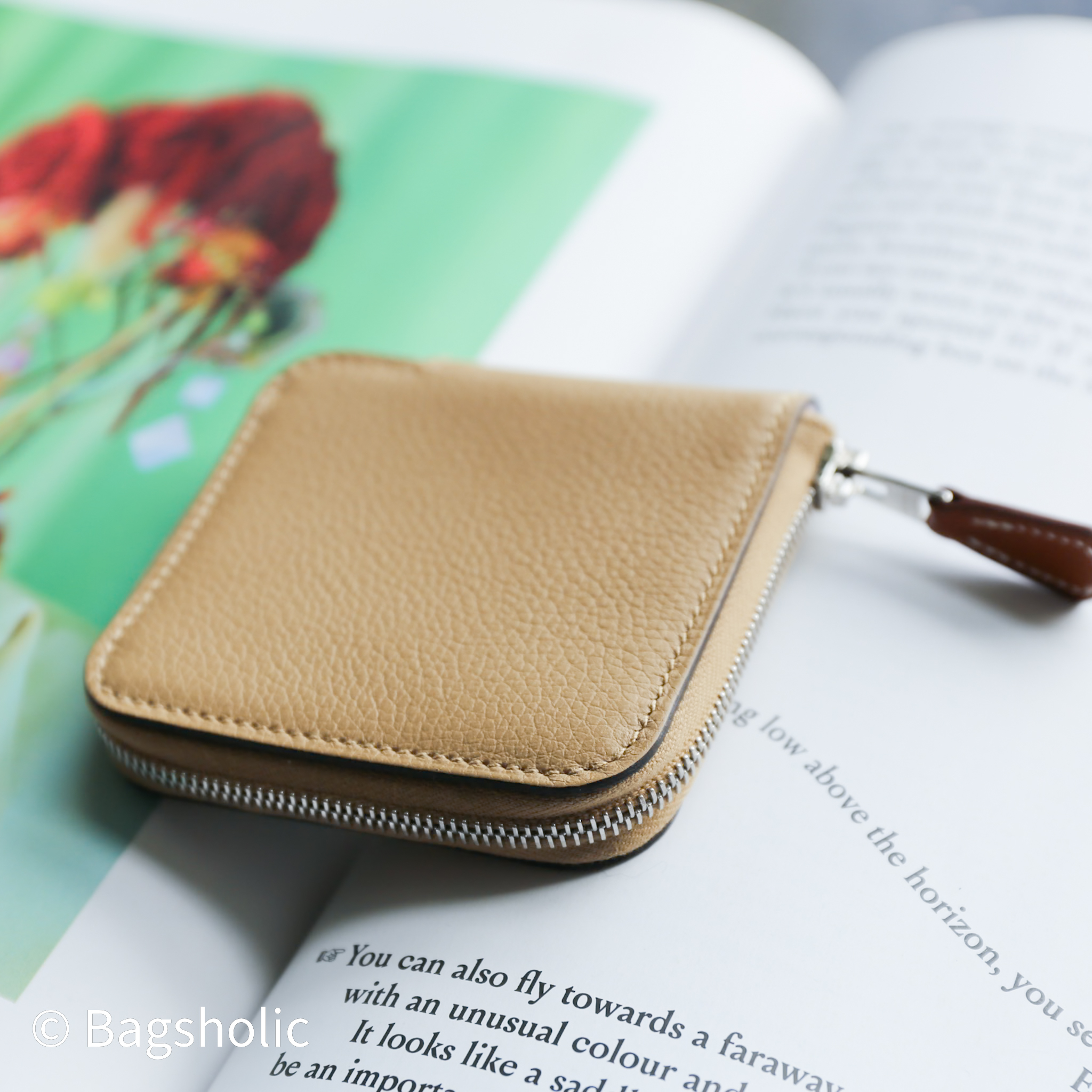 Hermes Silk'In change purse (Poussiere Color Evercolor Leather)