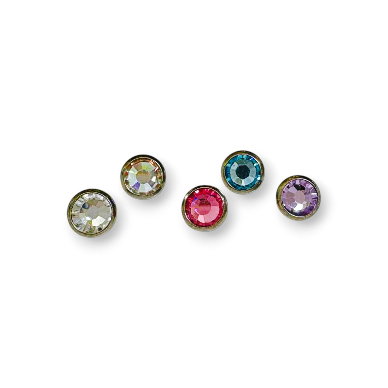 鈦合金埋釘-銀框單鋯 5色(單支價)