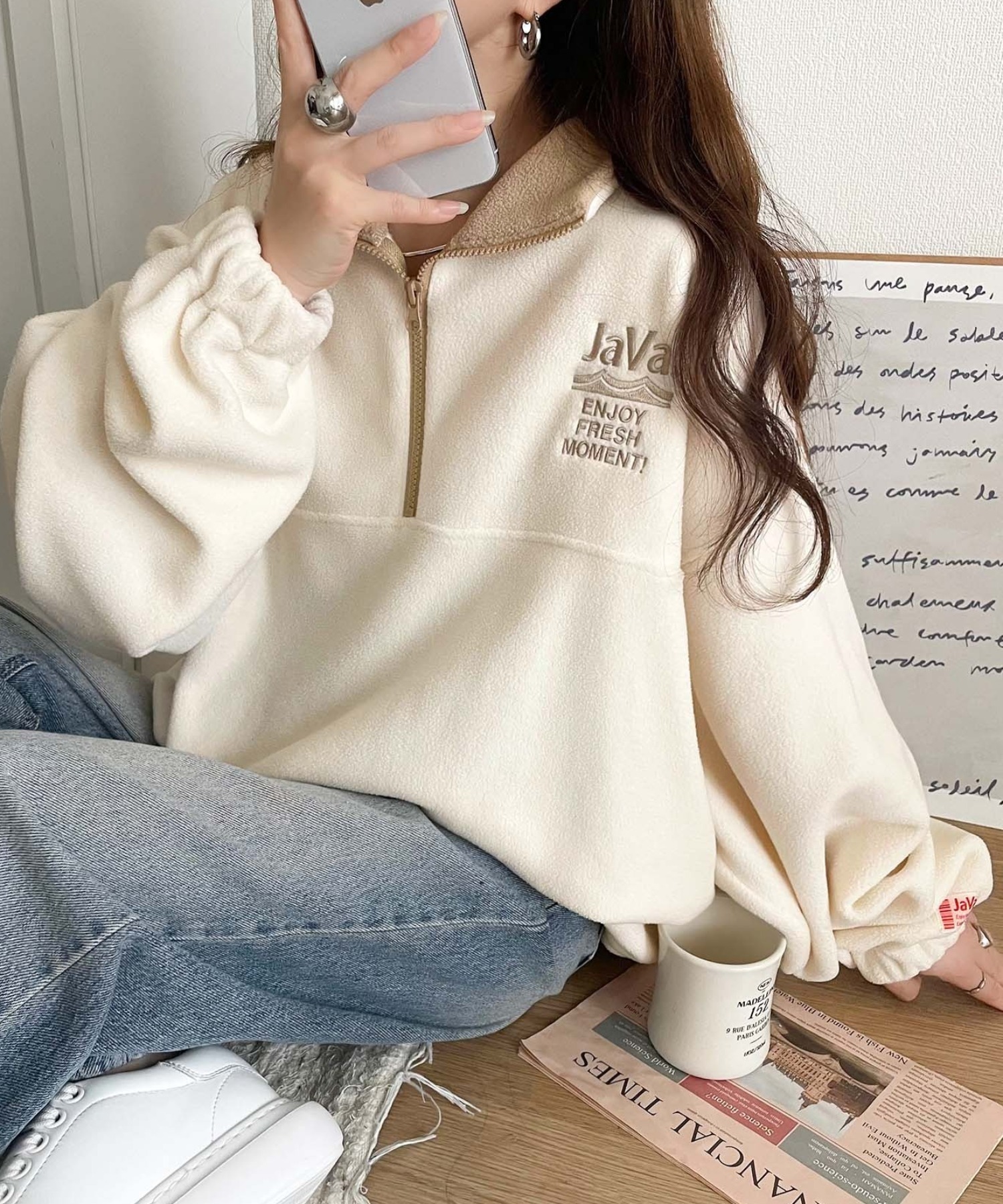 🇯🇵 日系品牌 JAVA 半拉鍊上衣 抓絨 翻領 長袖 保暖 / 預購
