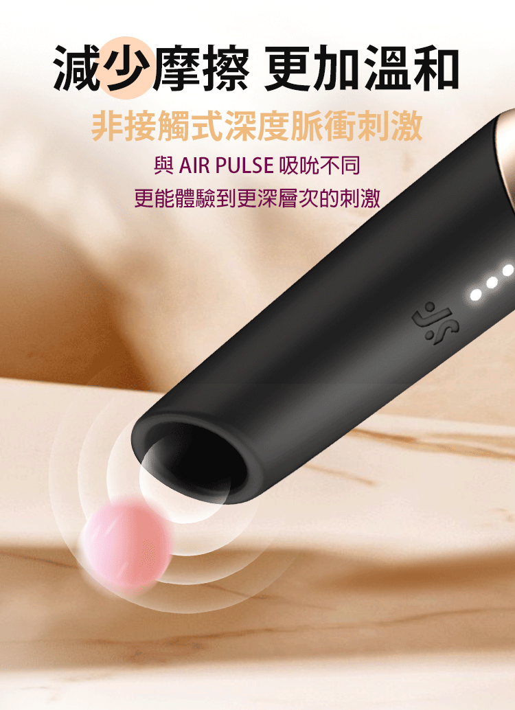 Satisfyer Perfect Kiss 完美之吻脈衝波磁動吸吮器，黑金配色，口紅造型，搭載 3D 磁感律動馬達。