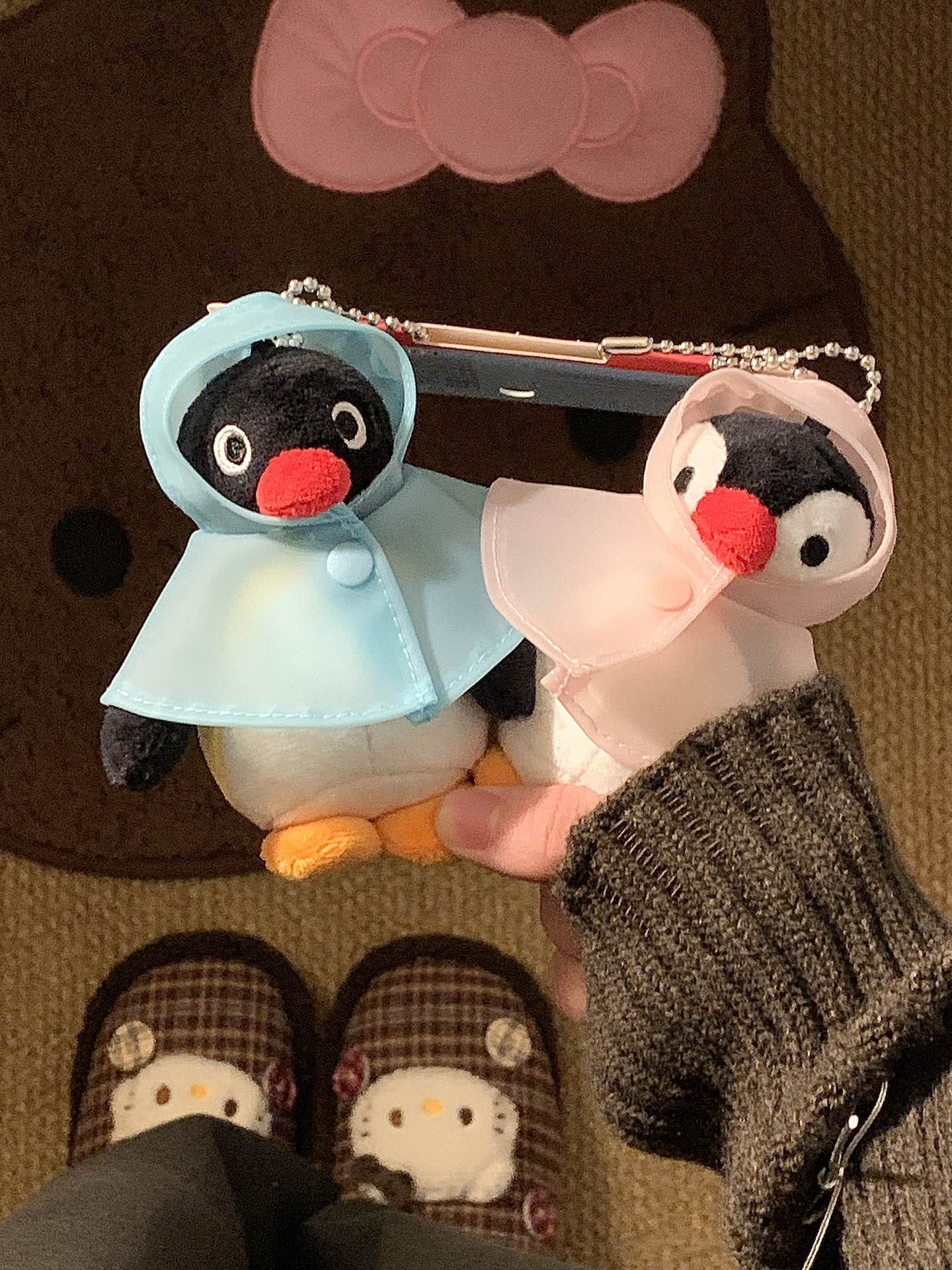 代購-正版授權 PINGU 企鵝家族 對對系列 毛絨 掛件 9CM 共三款