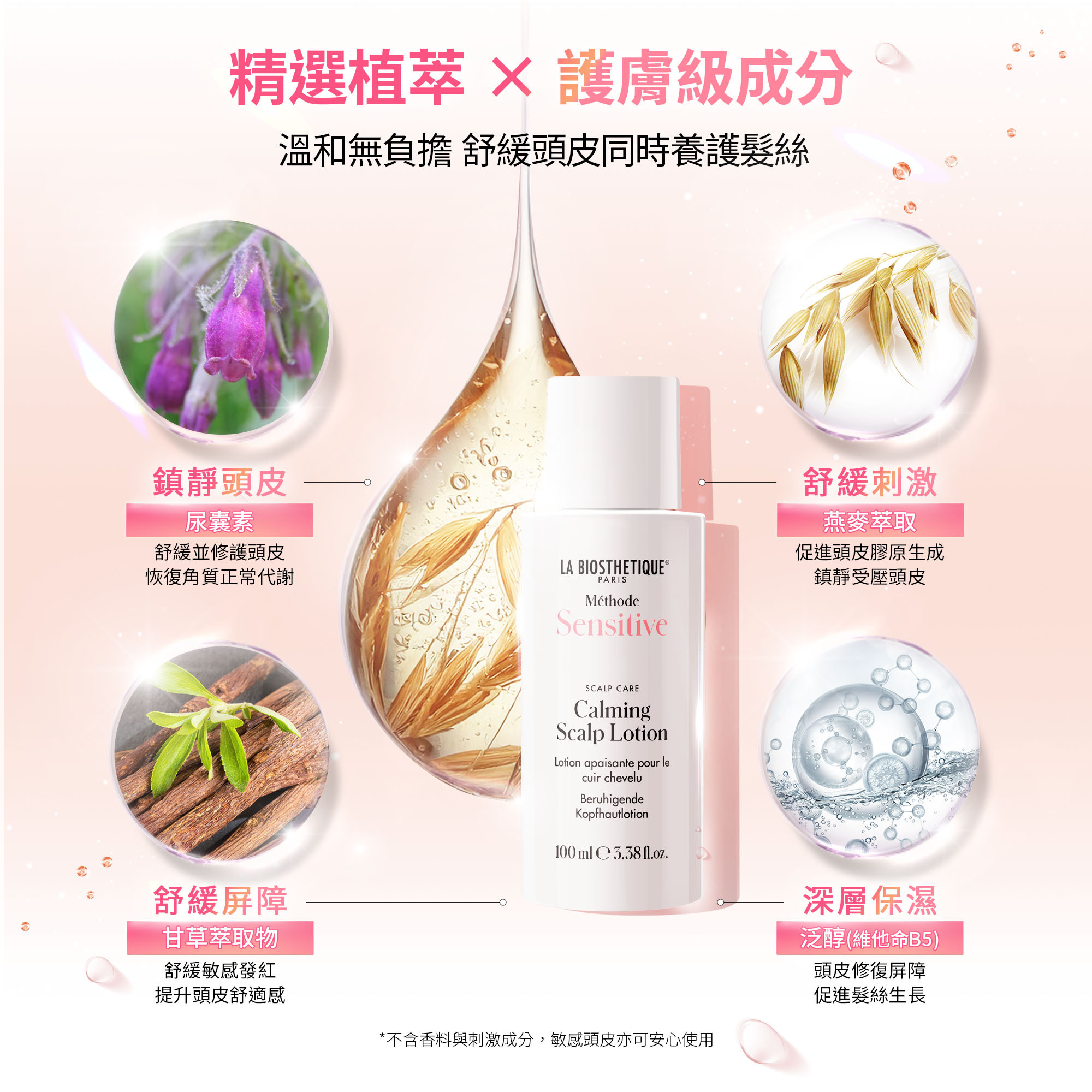 植萃舒緩菁萃,髮妝之鑰,法國LB