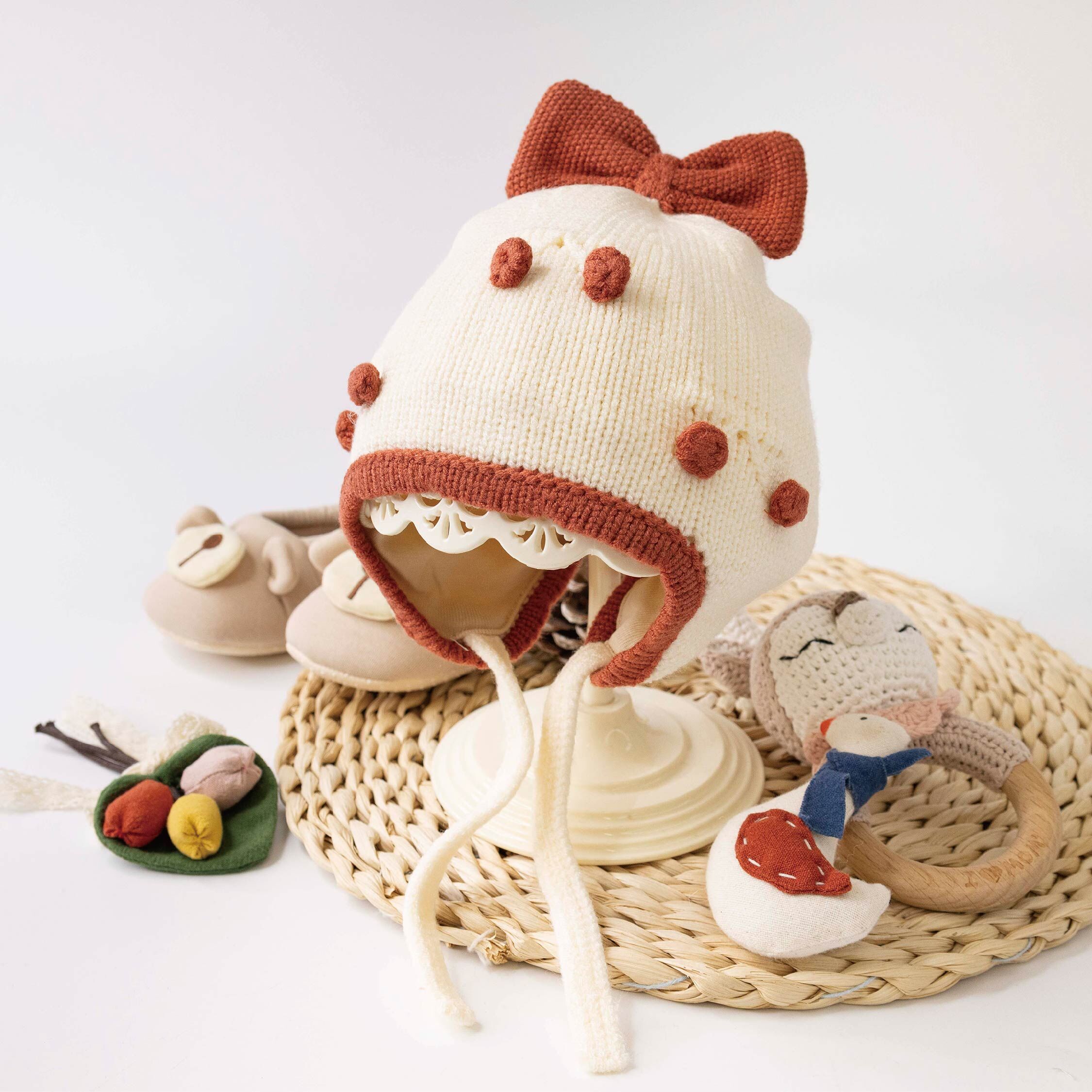 【JA1583】甜美禮物寶寶護耳毛帽