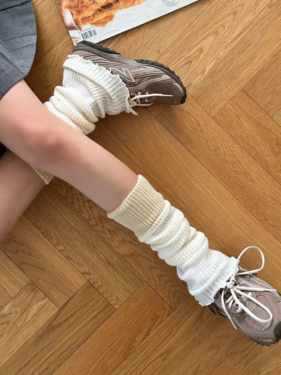 CT5376 4色新款撞色拼接襪套 (任選2對$88)