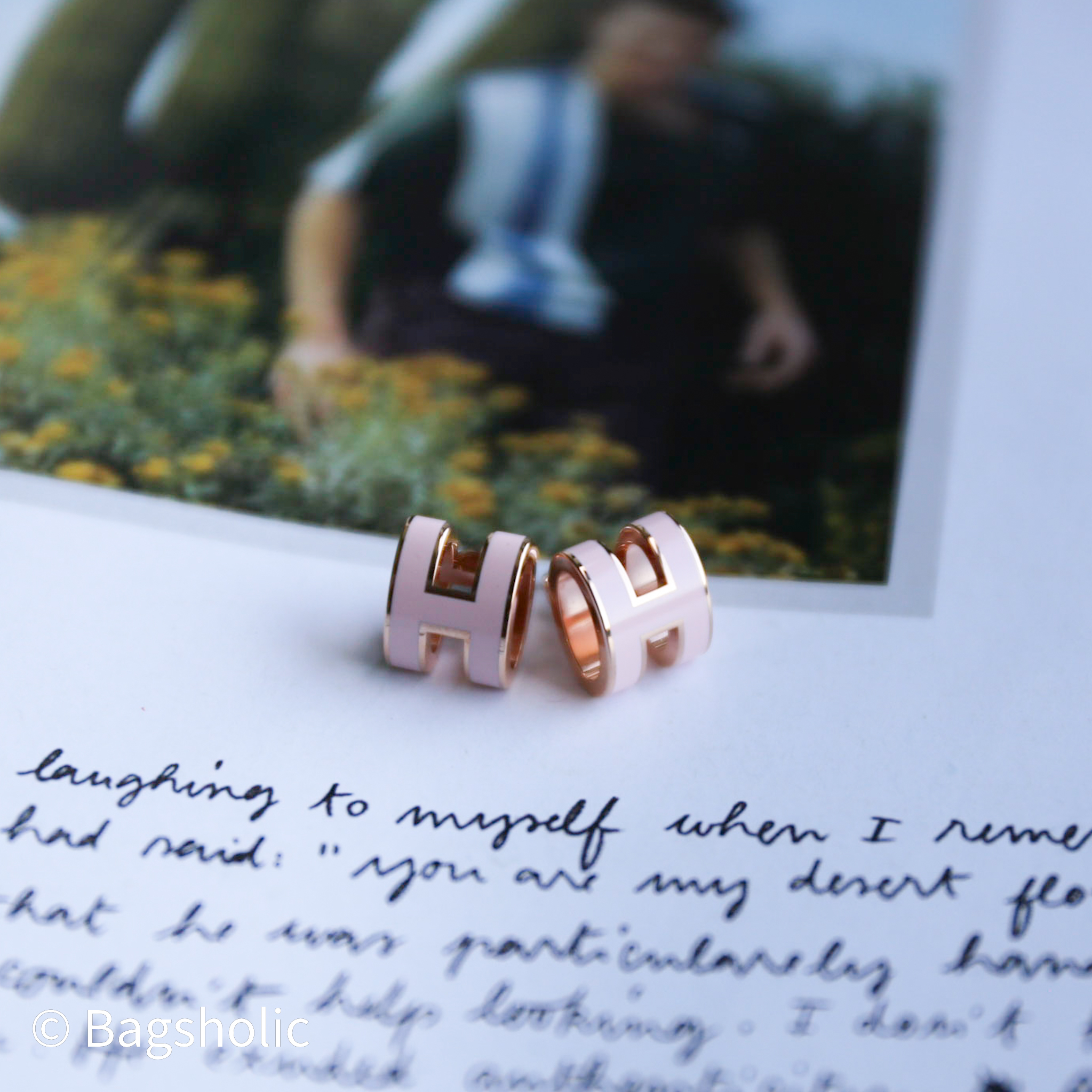 Hermes PopH mini Earrings (Marron Glacé) RGHW