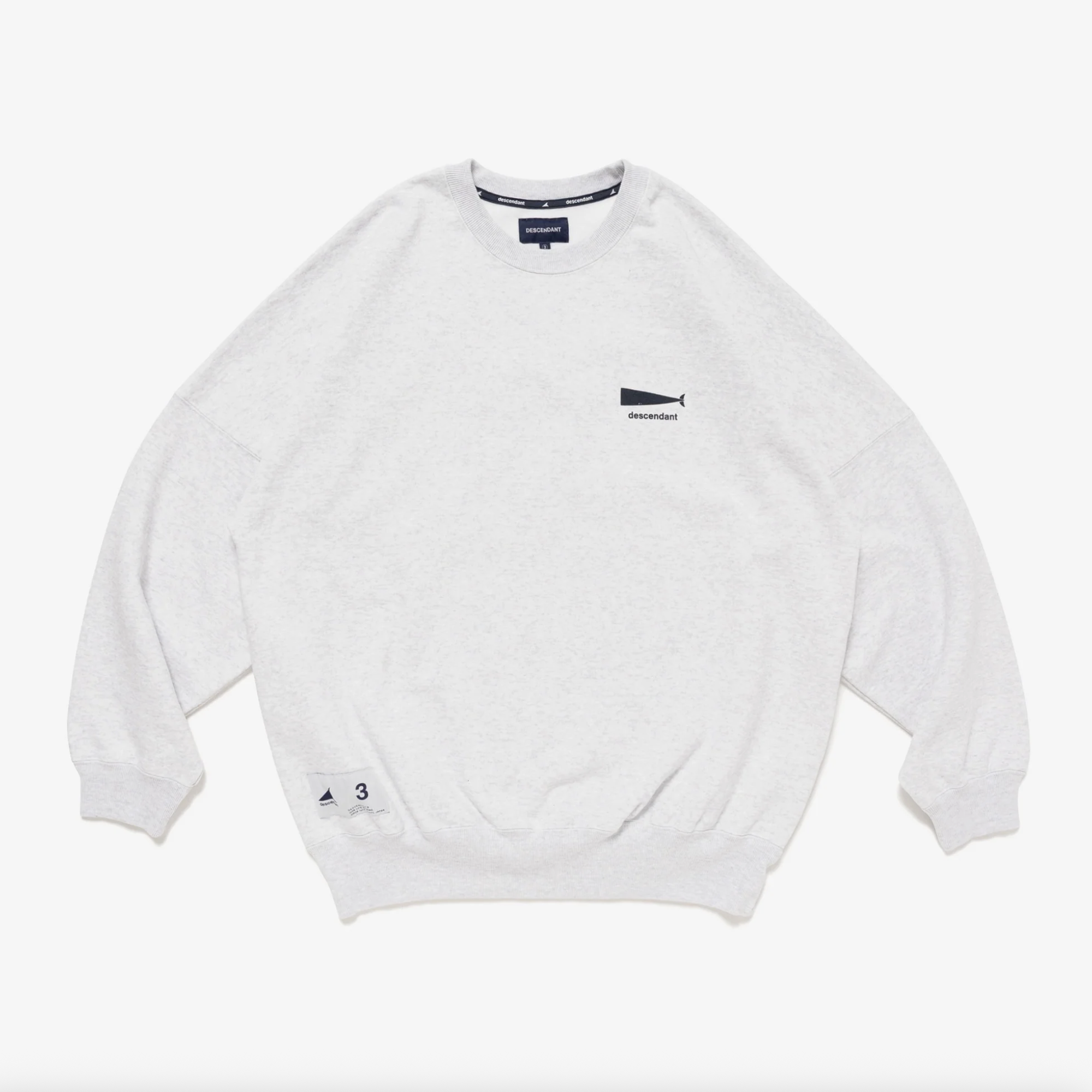 -(B07)-DESCENDANT CACHALOT CREWNECK DCDT 鯨魚 衛衣 大學T 黑/灰-252ATDS-CSM14