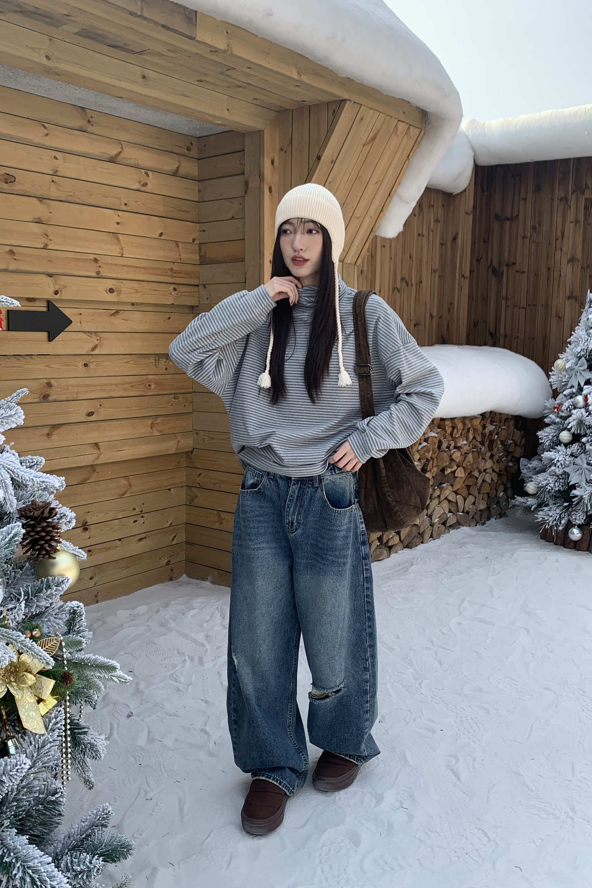 Last Month｜柔軟高領條紋內搭 6色