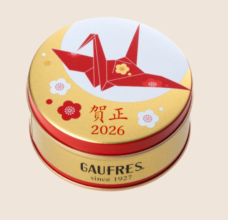 (預購商品)  神戶風月堂2026馬年限定干支賀正法蘭酥鐵盒單盒 馬年圖案 (附提袋)