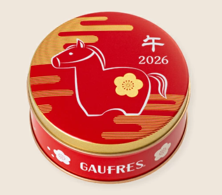 (預購商品)  神戶風月堂 2026 馬年限定 干支賀正 法蘭酥 鐵盒2盒組 (附提袋)