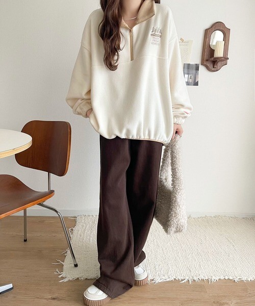 KTQ STORE ‧ JAVA 復古運動風 半拉鍊抓絨衫 四色