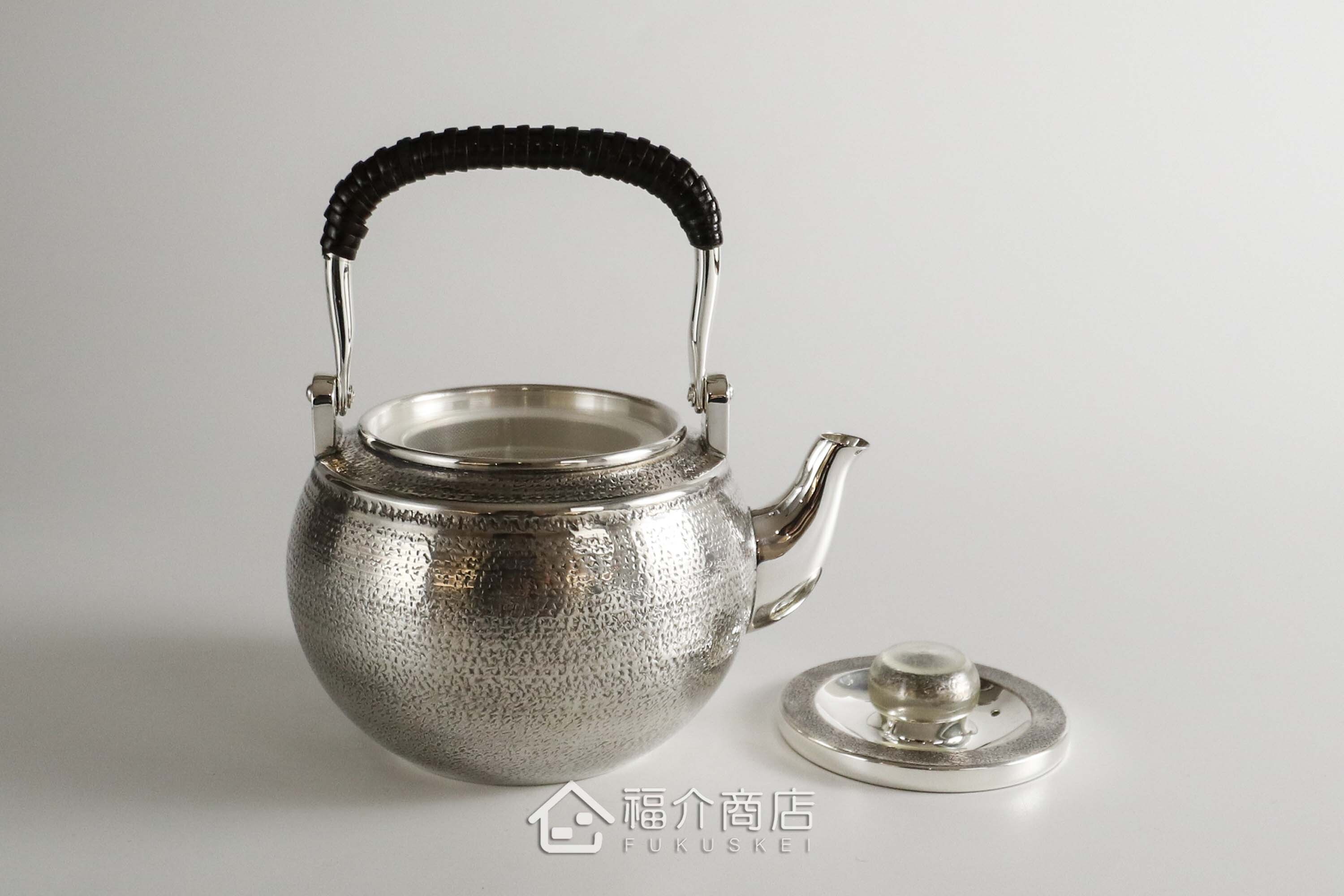 福介商店｜【大淵銀器】丸型純銀急須0.3L