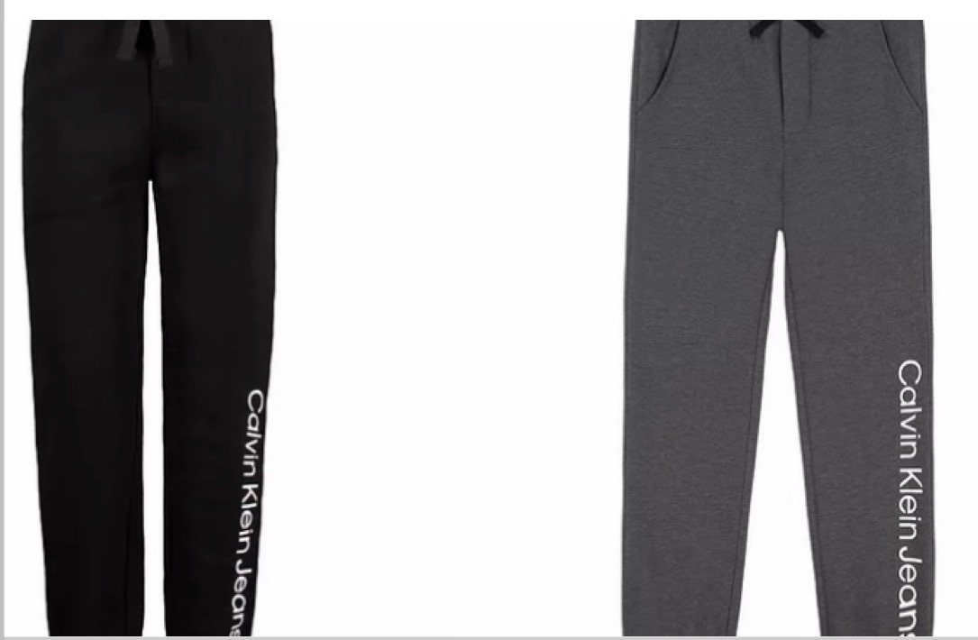 Calvin Klein CK 青年版 側邊直排字母 縮口褲 棉褲 長褲