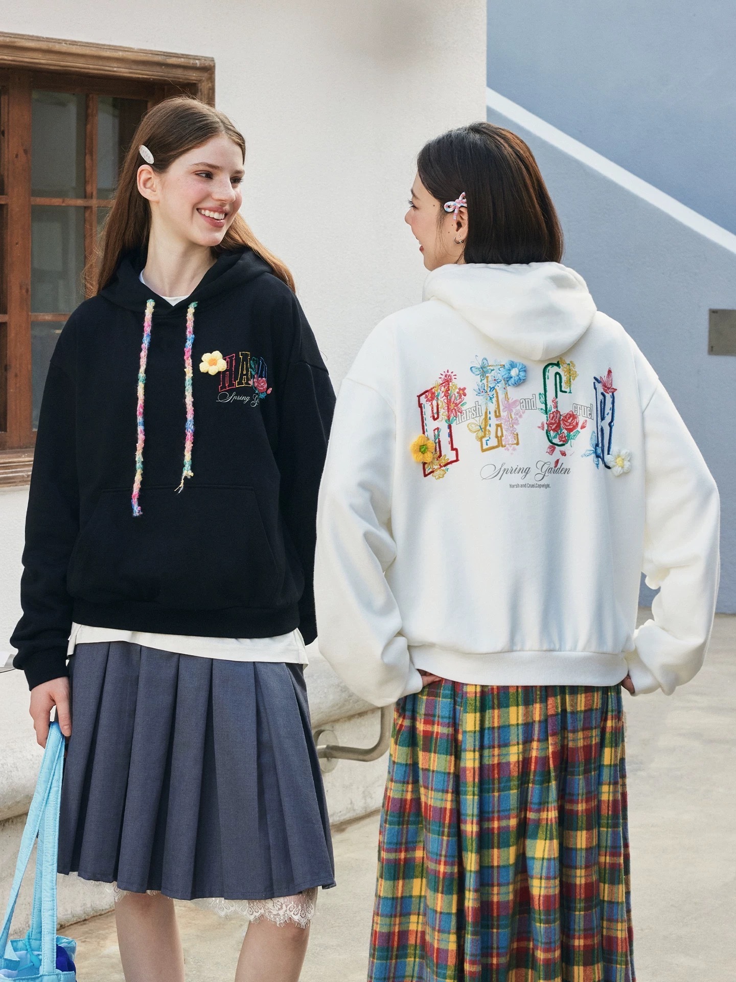 harsh and cruel 立體小花 連帽衛衣