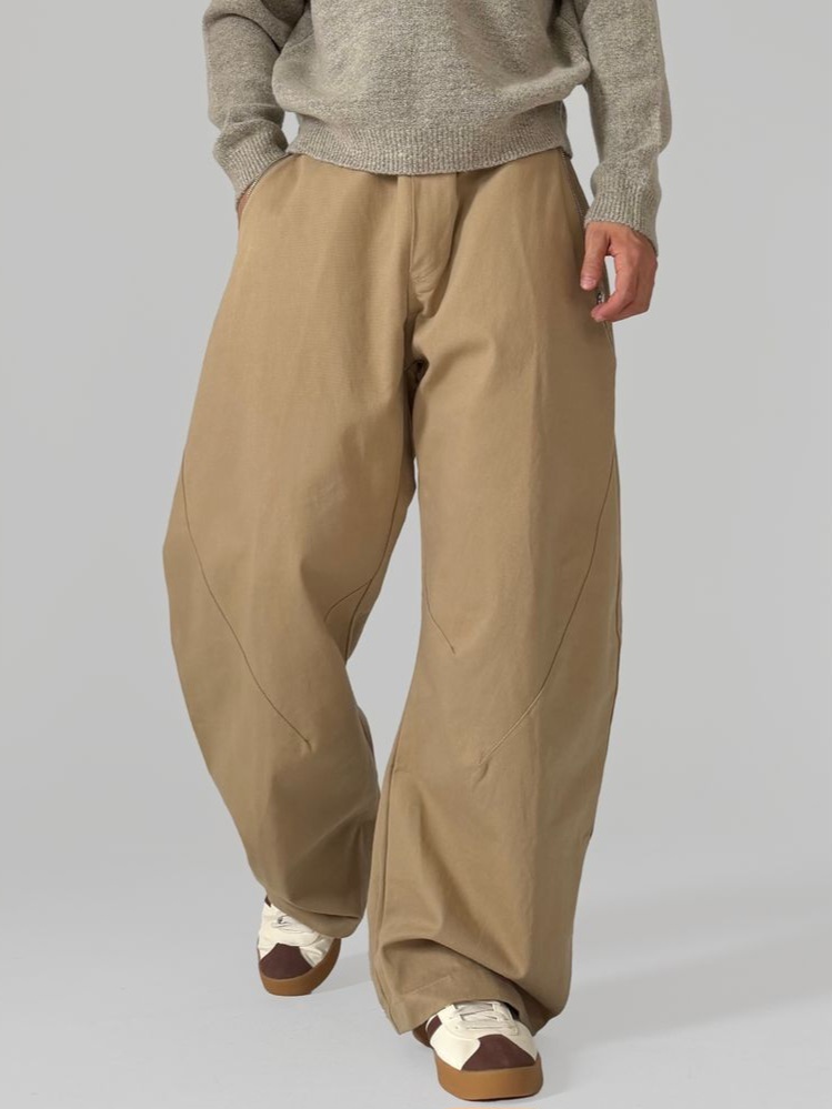 雙彎折拉鍊休閒褲