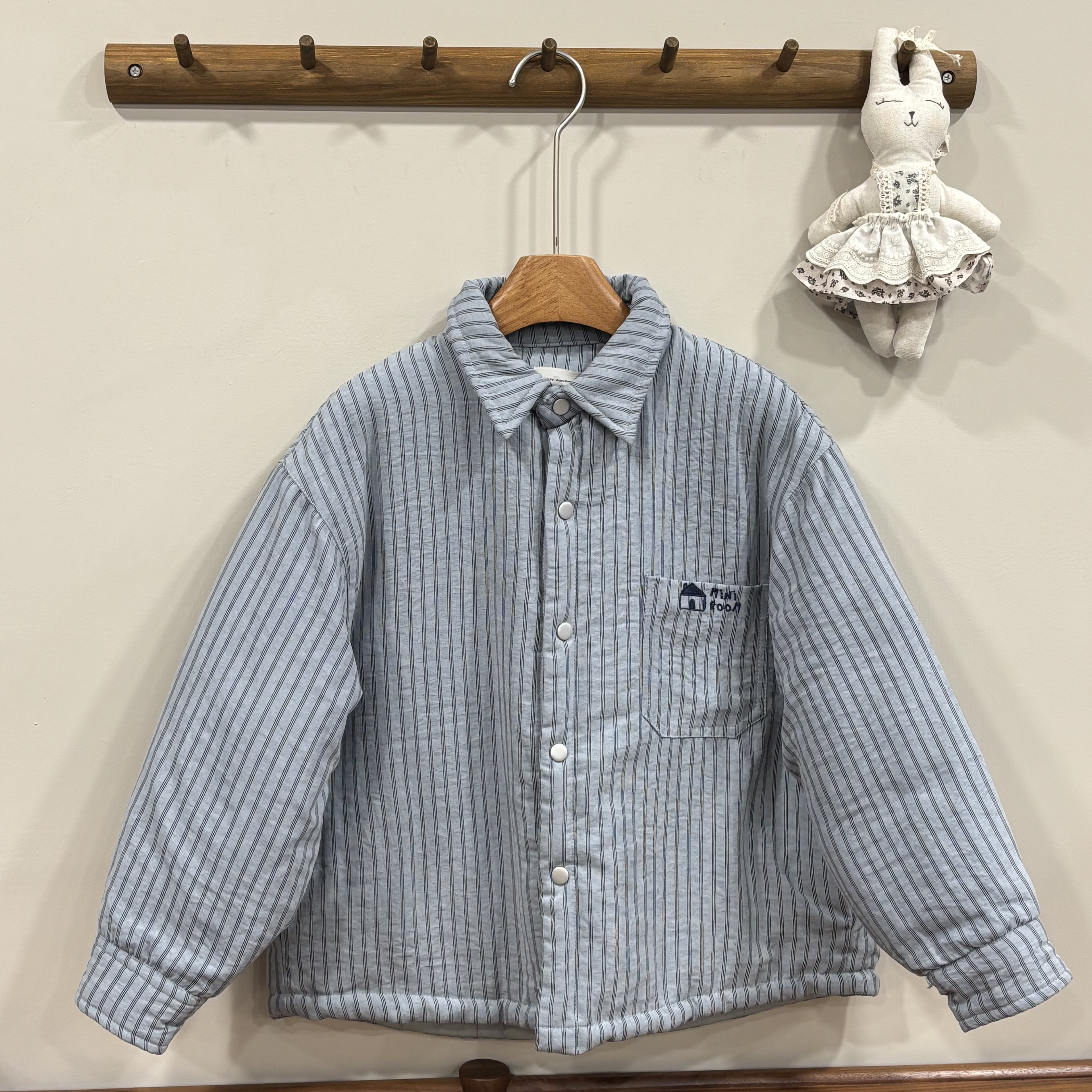 A03745親膚材質鋪棉直條紋襯衫