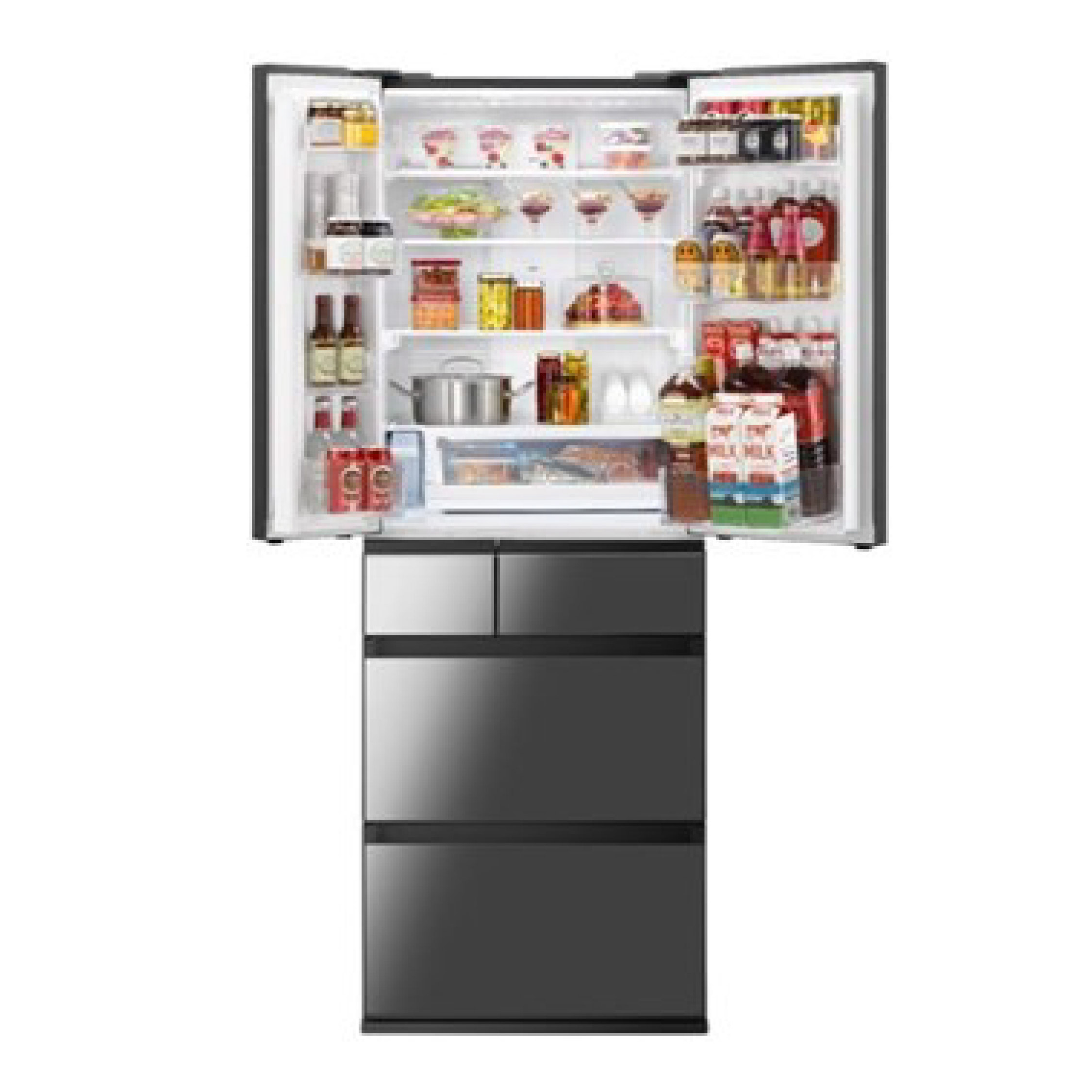 Panasonic 樂聲牌NR-F507HX-XA ECONAVI 智慧節能六門雪櫃(黑鋼鏡)