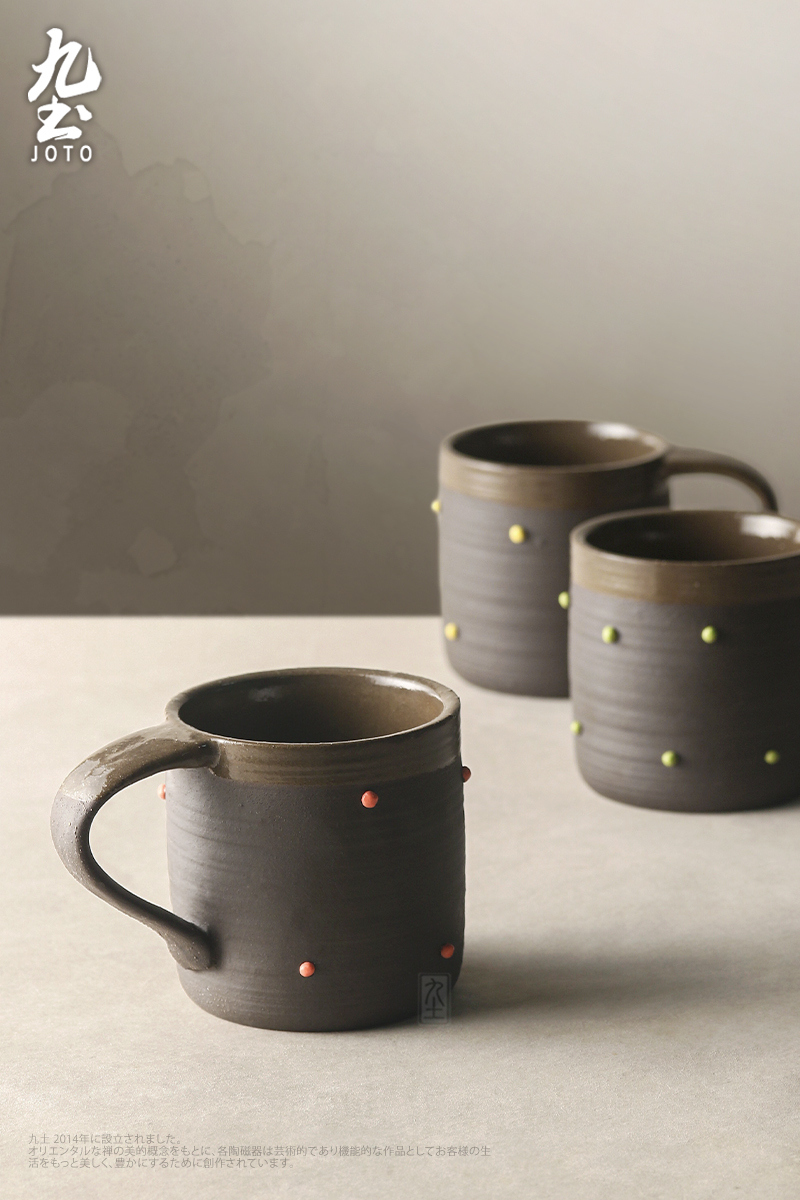 九土粗陶彩豆手作藝術杯_CFR0166