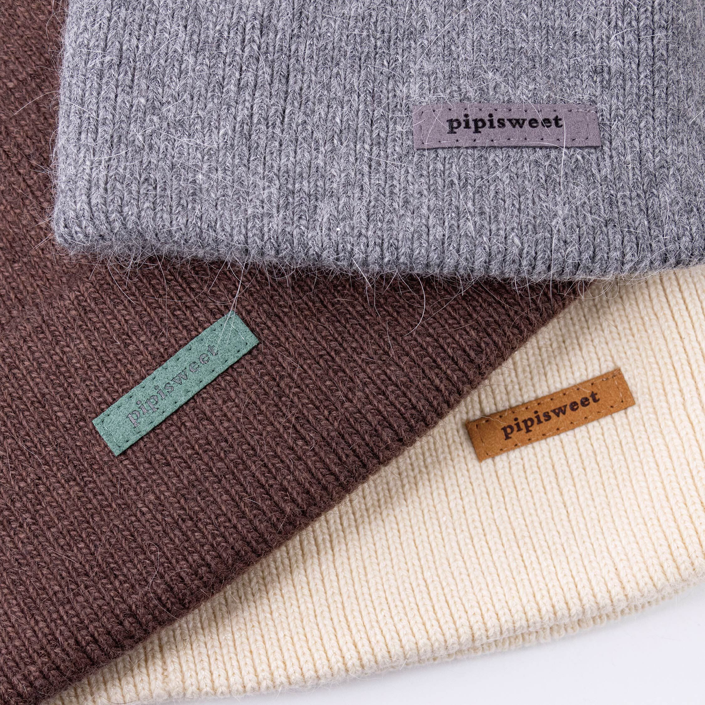 【JA1555】日系毛毛皮革小標毛帽＊三色