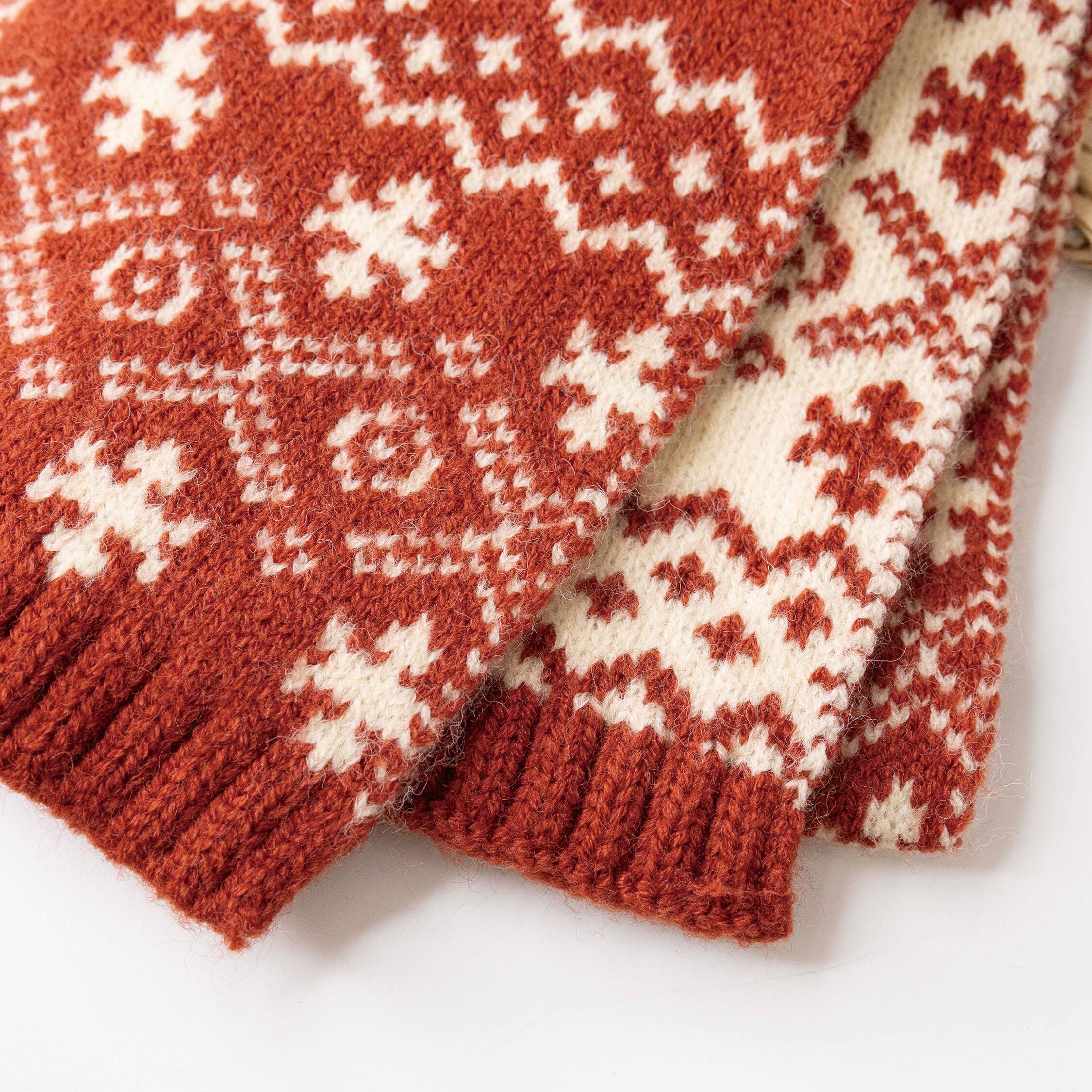 【JA1553】北歐雪花圖騰毛帽&圍巾套組(二件組)