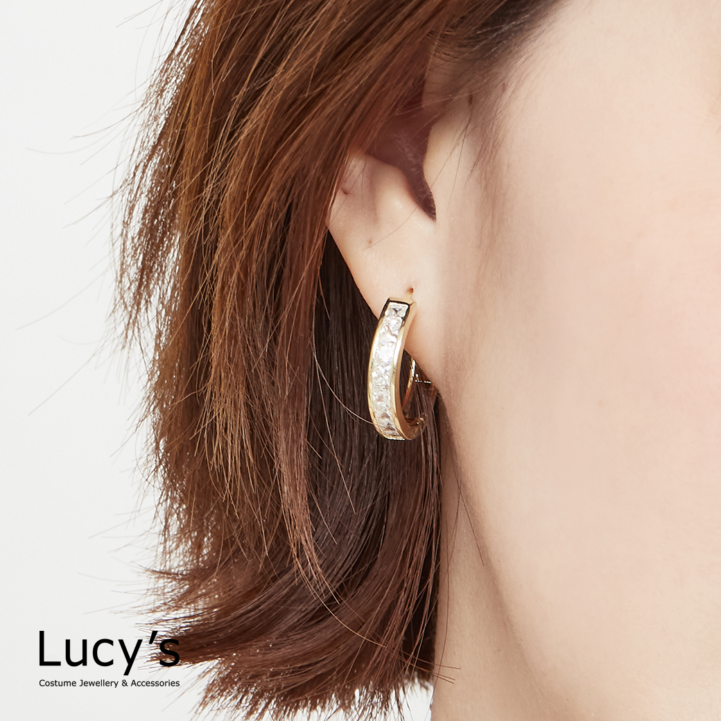 閃爍圈型 易扣耳環 (二色) (125839/125840)