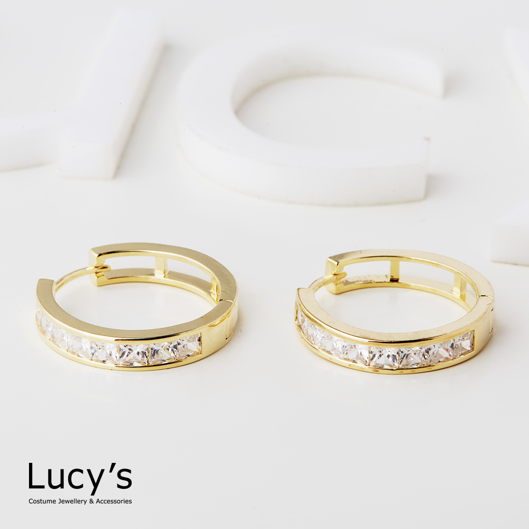 閃爍圈型 易扣耳環 (二色) (125839/125840)