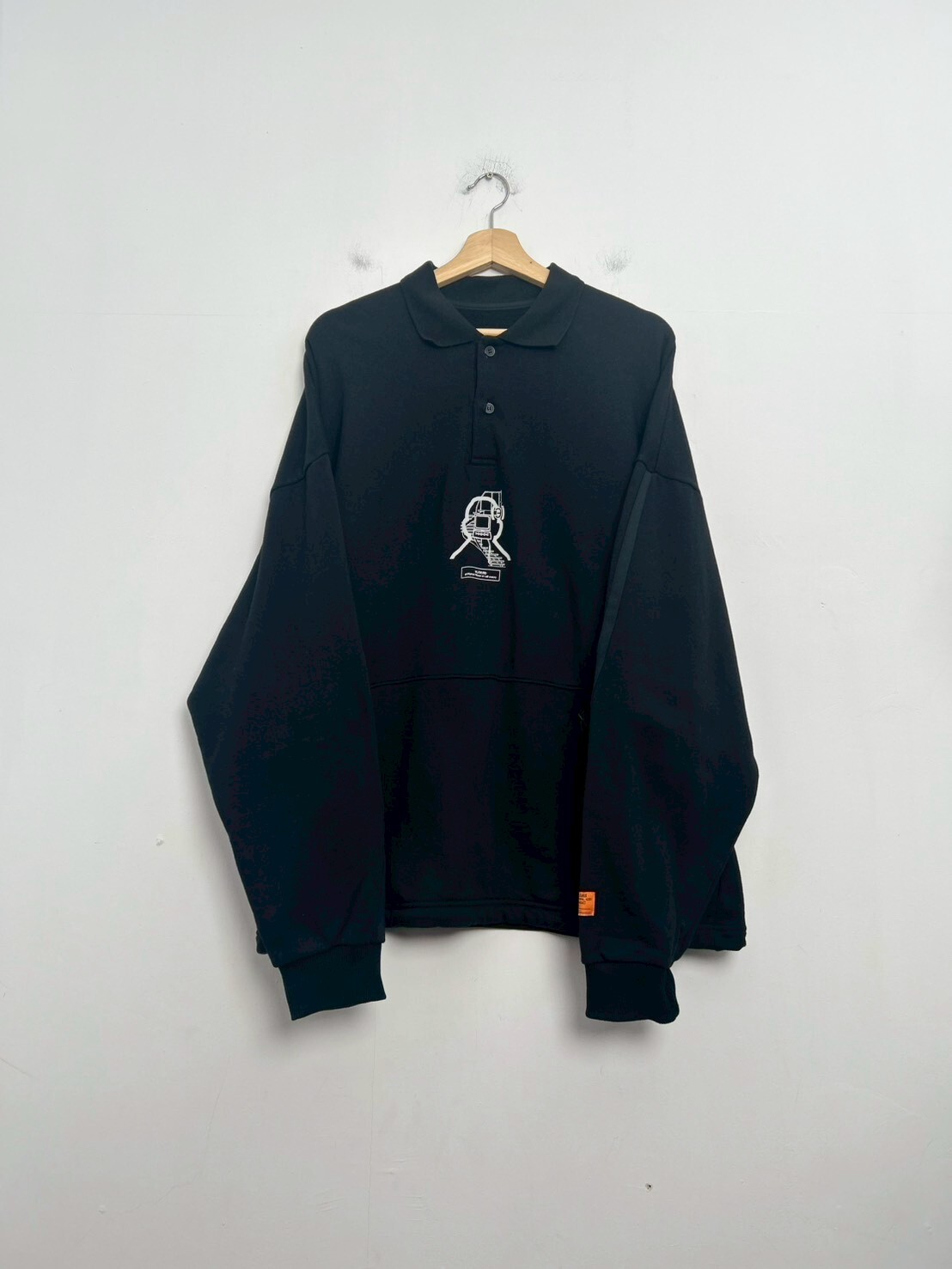 WALL OF SOUND - BWF-59 “W-SPIRAL” Polo Sweatshirt SIZE XL