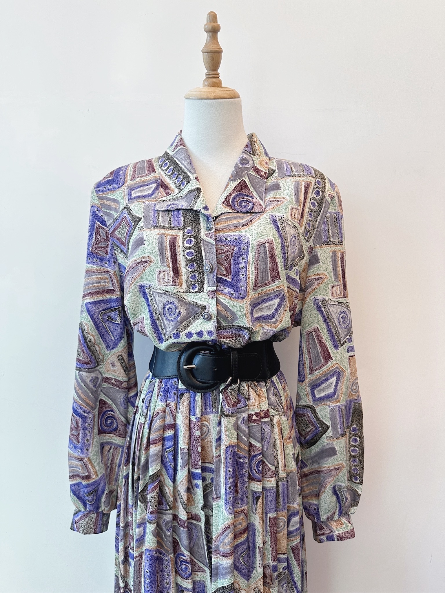 加拿大製夢幻拼圖古著連身裙