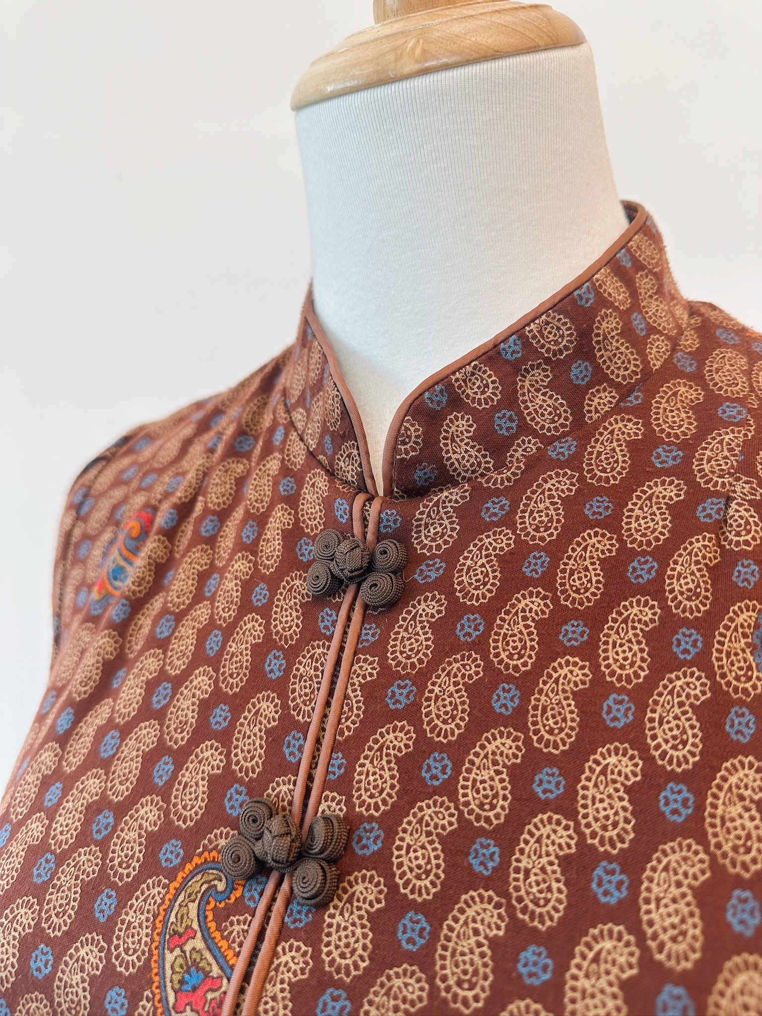 啡色古典織夢古著連身裙