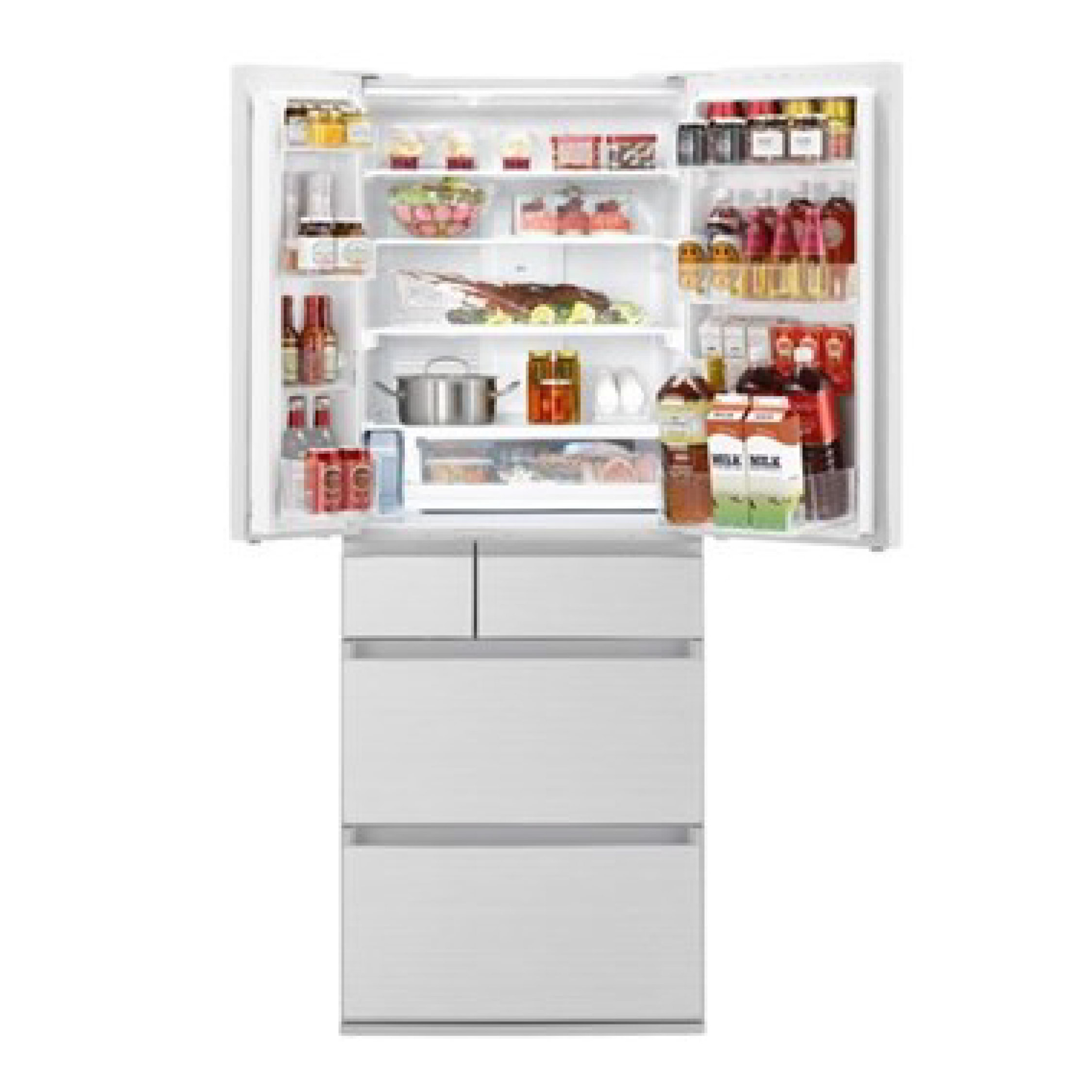 Panasonic 樂聲牌NR-F607HX-WA ECONAVI 智慧節能六門雪櫃(閃亮白)