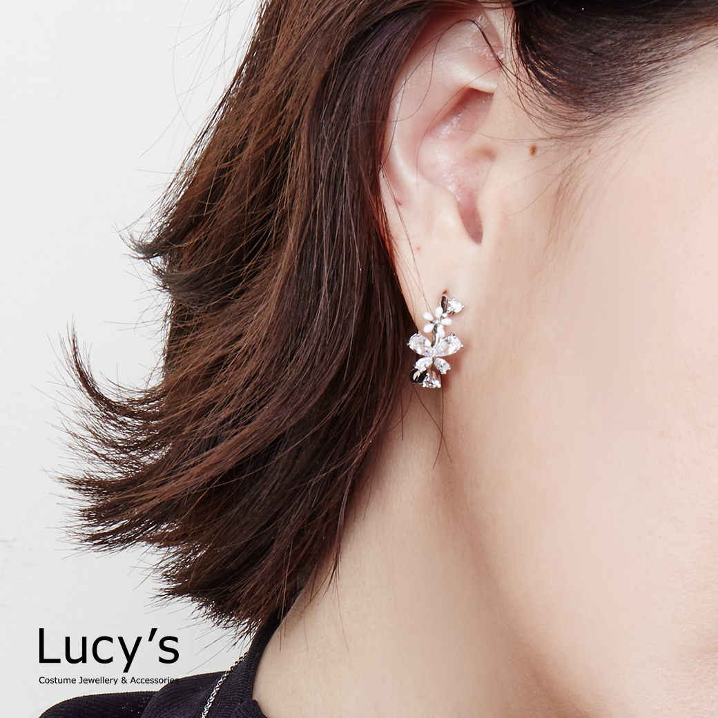 花叢蝶舞 易扣耳環 (二色) (121474/121475)