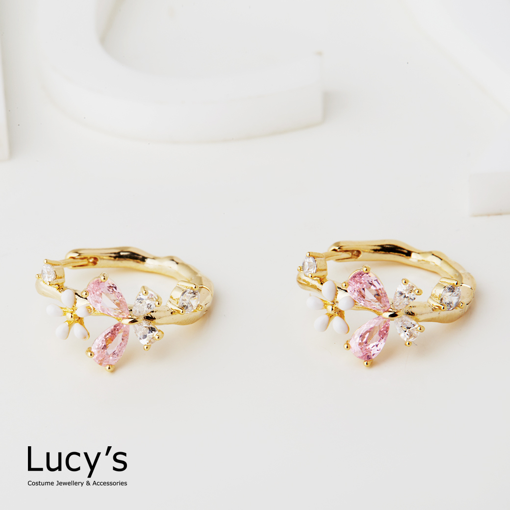 花叢蝶舞 易扣耳環 (二色) (121474/121475)