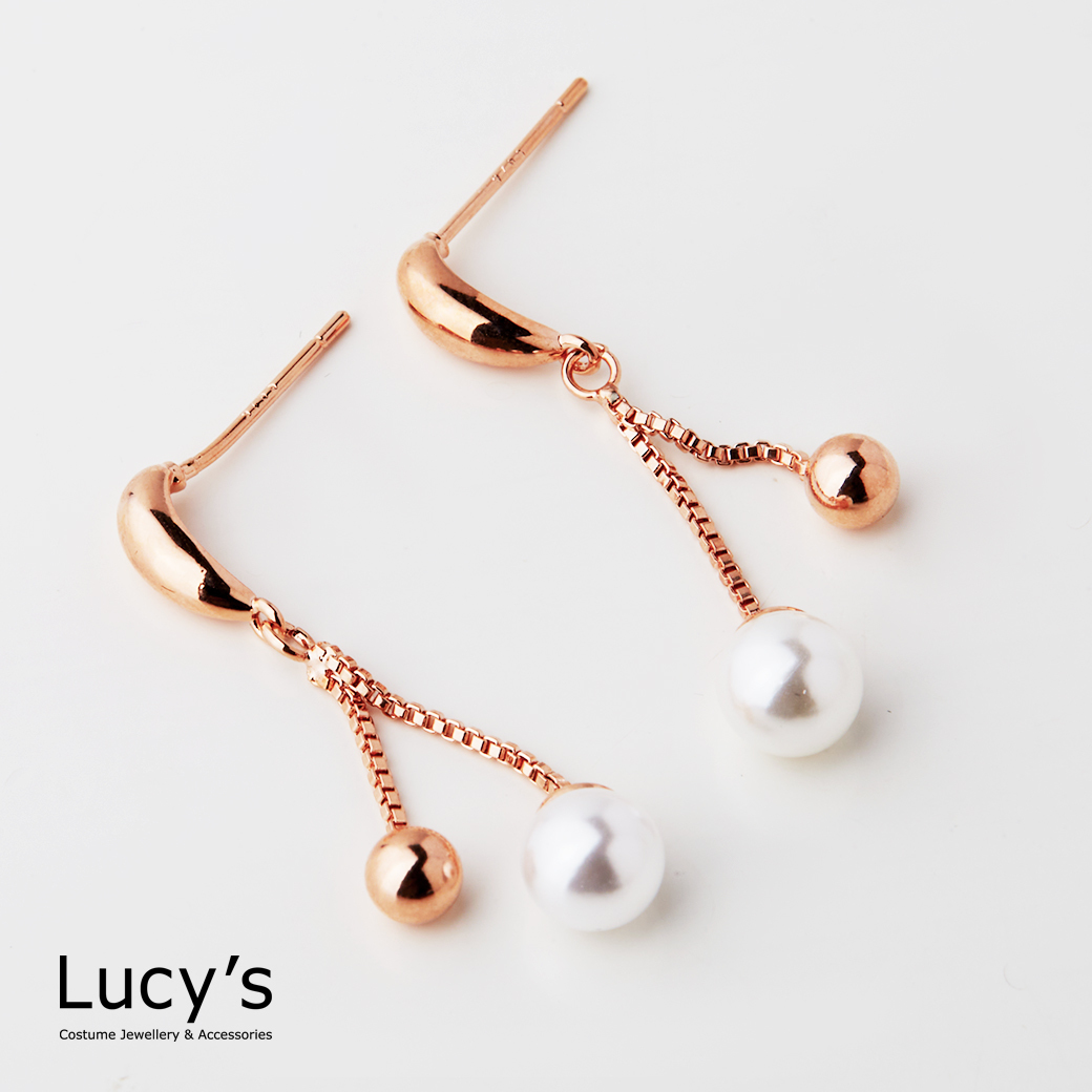 流動珍珠 耳環 (二色) (122145/122146)