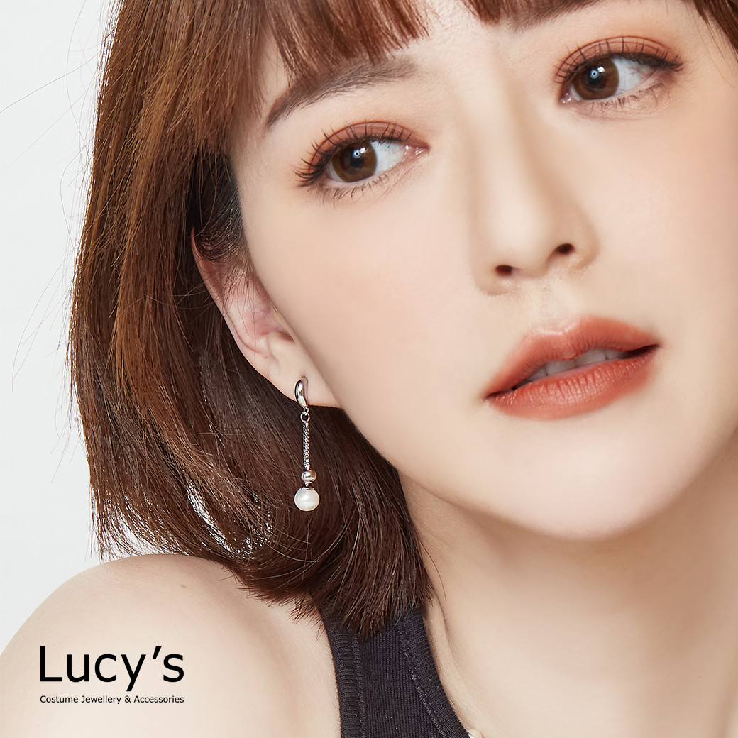 流動珍珠 耳環 (二色) (122145/122146)