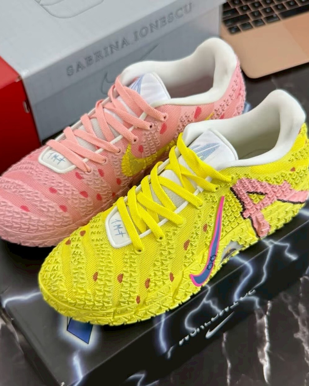 【訂製款】Nike JA 3 海綿寶寶 派大星 鴛鴦鞋 實戰籃球球