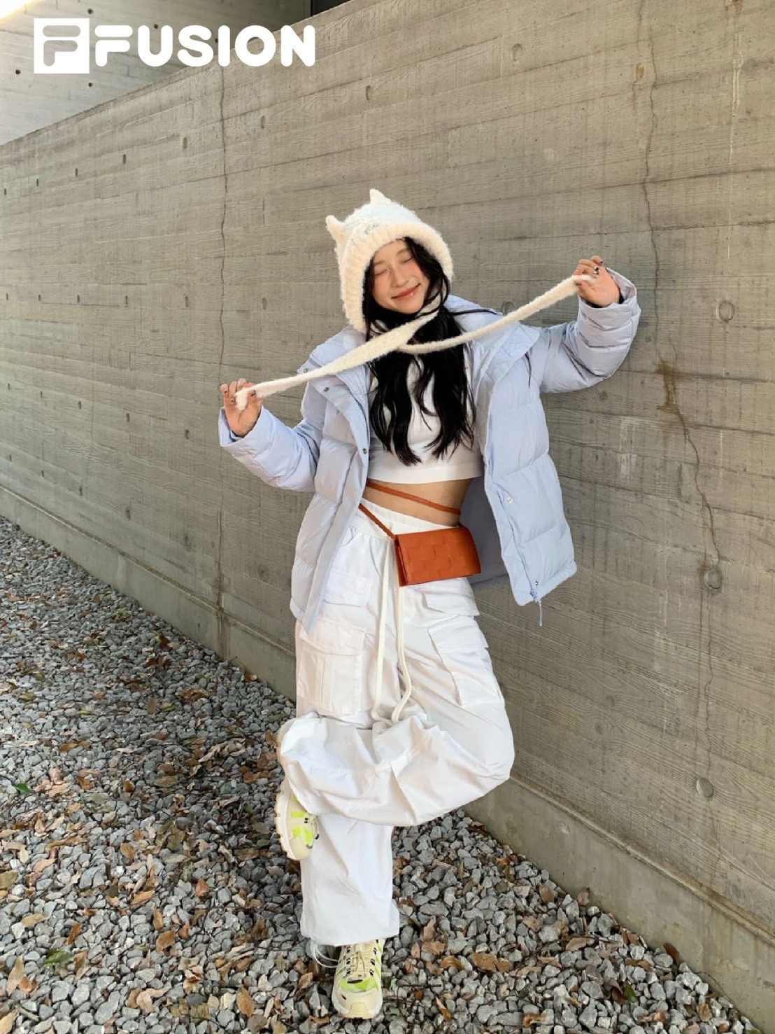 FILA FUSION 綁帶 羊角帽