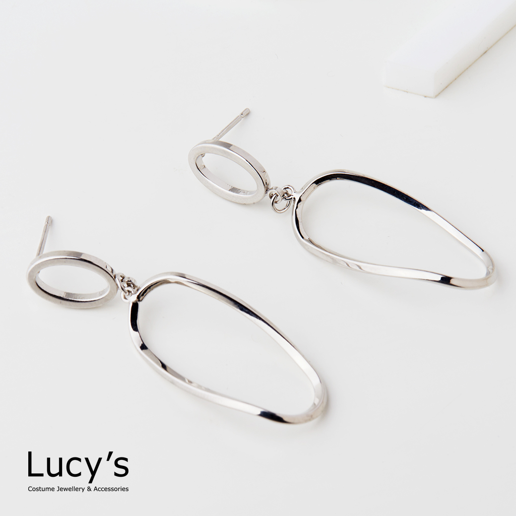 曲面幾何 耳環 (二色) (126243/126244)