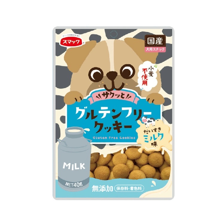 Smack 犬用 日本產 無麩麥 無添加 小曲奇 牛奶味 40g