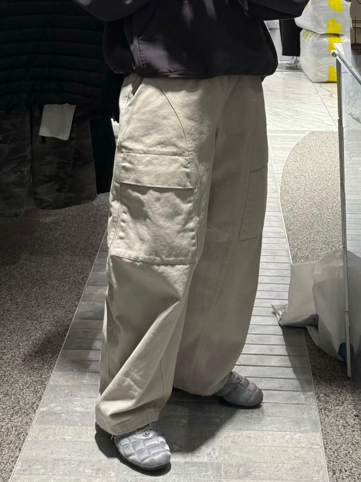 淨色可束腳工裝鬆身褲 Tac-0333P