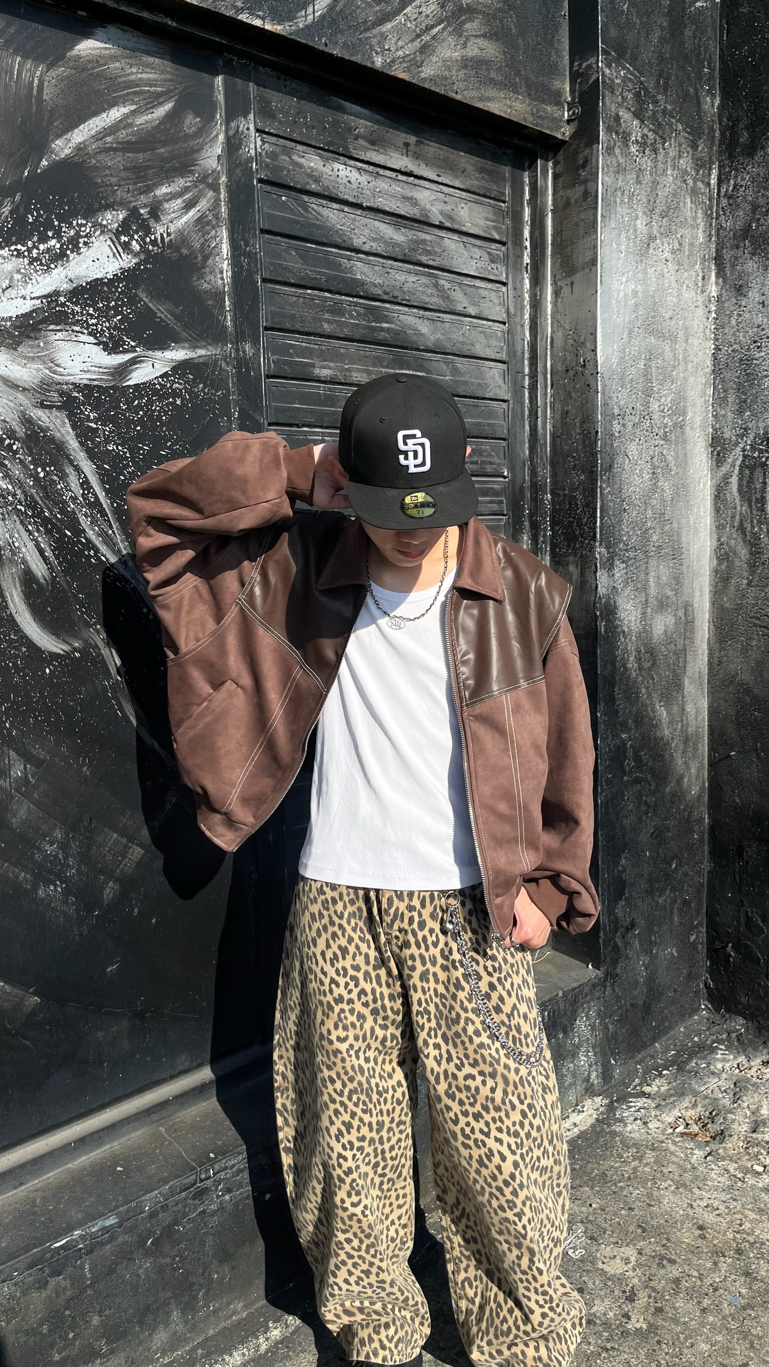 皮革翻領外套 (2colors)